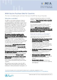 MI4A Vaccine Purchase Data for Countries This Note Is Intended to Guide Countries in Their Use of the MI4A Vaccine Purchase Data
