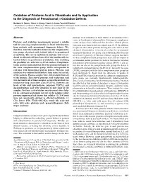 Oxidation of Pristanic Acid in Fibroblasts and Its Application to the Diagnosis of Peroxisomal ␤-Oxidation Defects
