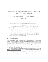 Revisiting the Relationship Between Competition and Price Discrimination∗