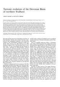 Tectonic Evolution of the Devonian Basin of Northern Svalbard