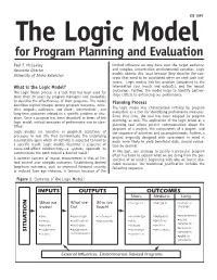 The Logic Model for Program Planning and Evaluation
