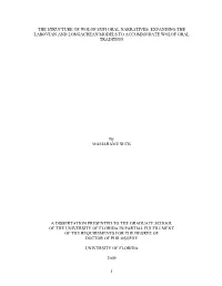 The Structure of Wolof Sufi Oral Narratives: Expanding the Labovian and Longacrean Models to Accommodate Wolof Oral Tradition