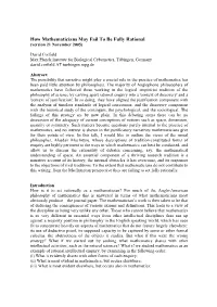 How Mathematicians May Fail to Be Fully Rational (Version 21 November 2005)
