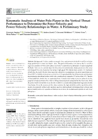 Kinematic Analysis of Water Polo Player in the Vertical Thrust