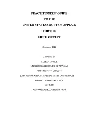 Practitioners' Guide to the United States Court of Appeals for the Fifth Circuit