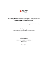 Schottky Power Diodes Designed for Improved Breakdown Characteristics