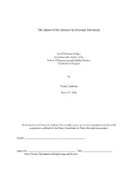 The Impact of the Internet on Personal Autonomy