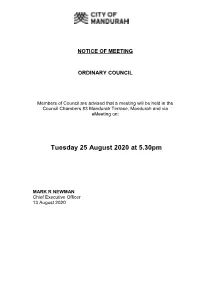 Tuesday 25 August 2020 at 5.30Pm