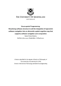 Visuo-Spatial Programming: Visualising Software Structure to Aid the Integration of Egocentric Software Navigation Into an Al