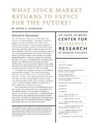 What Stock Market Returns to Expect for the Future? by Peter A