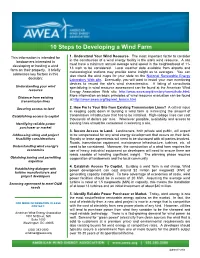 10 Steps to Developing a Wind Farm