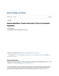 Beyond Algorithms: Toward a Normative Theory of Automated Regulation