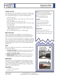 Common Units Facilitator Instructions