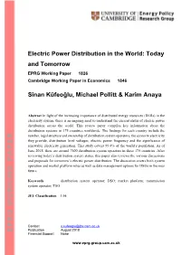 Electric Power Distribution in the World: Today and Tomorrow