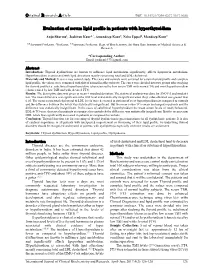 Evaluation of Serum Lipid Profile in Patients with Hyperthyroidism