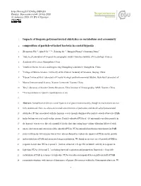 Impacts of Biogenic Polyunsaturated Aldehydes on Metabolism and Community
