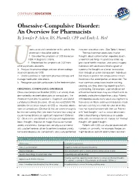 Obsessive-Compulsive Disorder: an Overview for Pharmacists by Jennifer P
