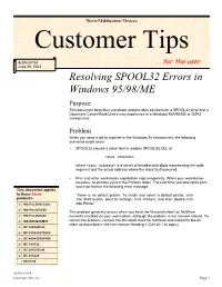 Resolving SPOOL32 Errors in Windows 95/98/ME (PDF, 42