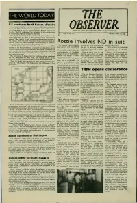 Rossie Involves ND in Suit Recess And, When They Refused to Call It, Walked Out