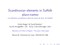 Scandinavian Elements in Suffolk Place-Names