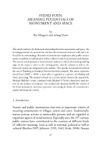 Svend Foyn. Meaning Potentials of Monument and Space