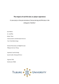 The Impact of Real Life Data on Player Experience