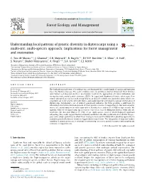 Understanding Local Patterns of Genetic Diversity in Dipterocarps Using a Multi-Site, Multi-Species Approach: Implications for Forest Management and Restoration ⇑ C