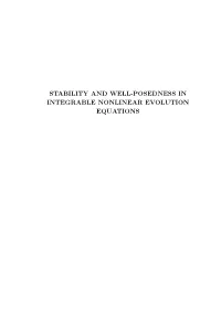 Stability and Well-Posedness in Integrable Evolution Equations