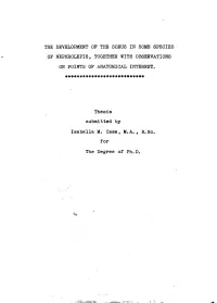 The Development Op the Sorus in Some Species Of
