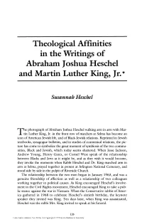 Theological Affinities in the Writings of Abraham Joshua Heschel and Martin Luther King, Jr.*