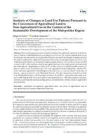 Analysis of Changes in Land Use Patterns Pursuant to The