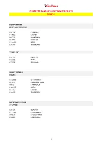 Chhappar Faad Ke Lucky Draw Results Zone - I