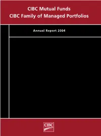 Cibc Mutual Funds Cibc Family of Managed Portfolios