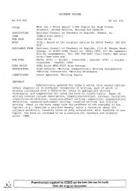 From the on Inal Document. What Can I Write About?