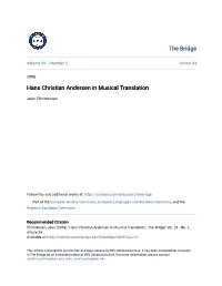 Hans Christian Andersen in Musical Translation