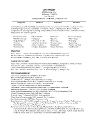 John Wasson CV Fall 2021