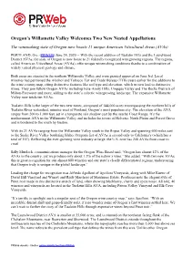 Oregonˇs Willamette Valley Welcomes Two New Nested Appellations