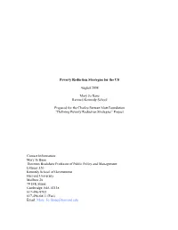 Poverty Reduction Strategies for the US