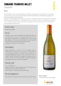 Tech Sheet Francois Millet Sancerre White