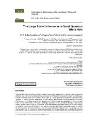 The Large Scale Universe As a Quasi Quantum White Hole