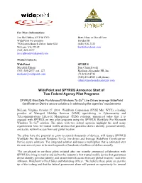 Widepoint and SPYRUS Announce Start of Two Federal Agency Pilot Programs