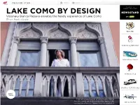 Third Generation Owner of Lario Hotels, Bianca Passera, Stands on the Balcony of the Former 19Th Century Vista Palazzo, Como’S Rst Ve-Star Hotel