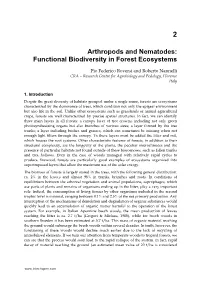 Arthropods and Nematodes: Functional Biodiversity in Forest Ecosystems