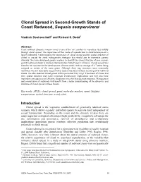 Clonal Spread in Second Growth Stands of Coast Redwood, Sequoia Sempervirens