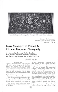 Image Geometry of Vertical & Oblique Panoramic Photography