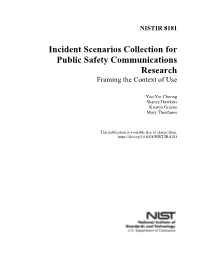 Incident Scenarios Collection for Public Safety Communications Research Framing the Context of Use