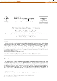 On Transformations of Formal Power Series