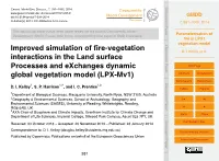 Parameterisation of Fire in LPX1 Vegetation Model