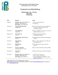 Perspectives in Plant Biology