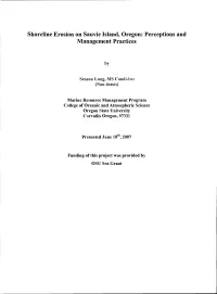 Shoreline Erosion on Sauvie Island, Oregon: Perceptions and Management Practices